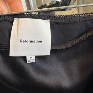 Reformation Black Midi Skirt